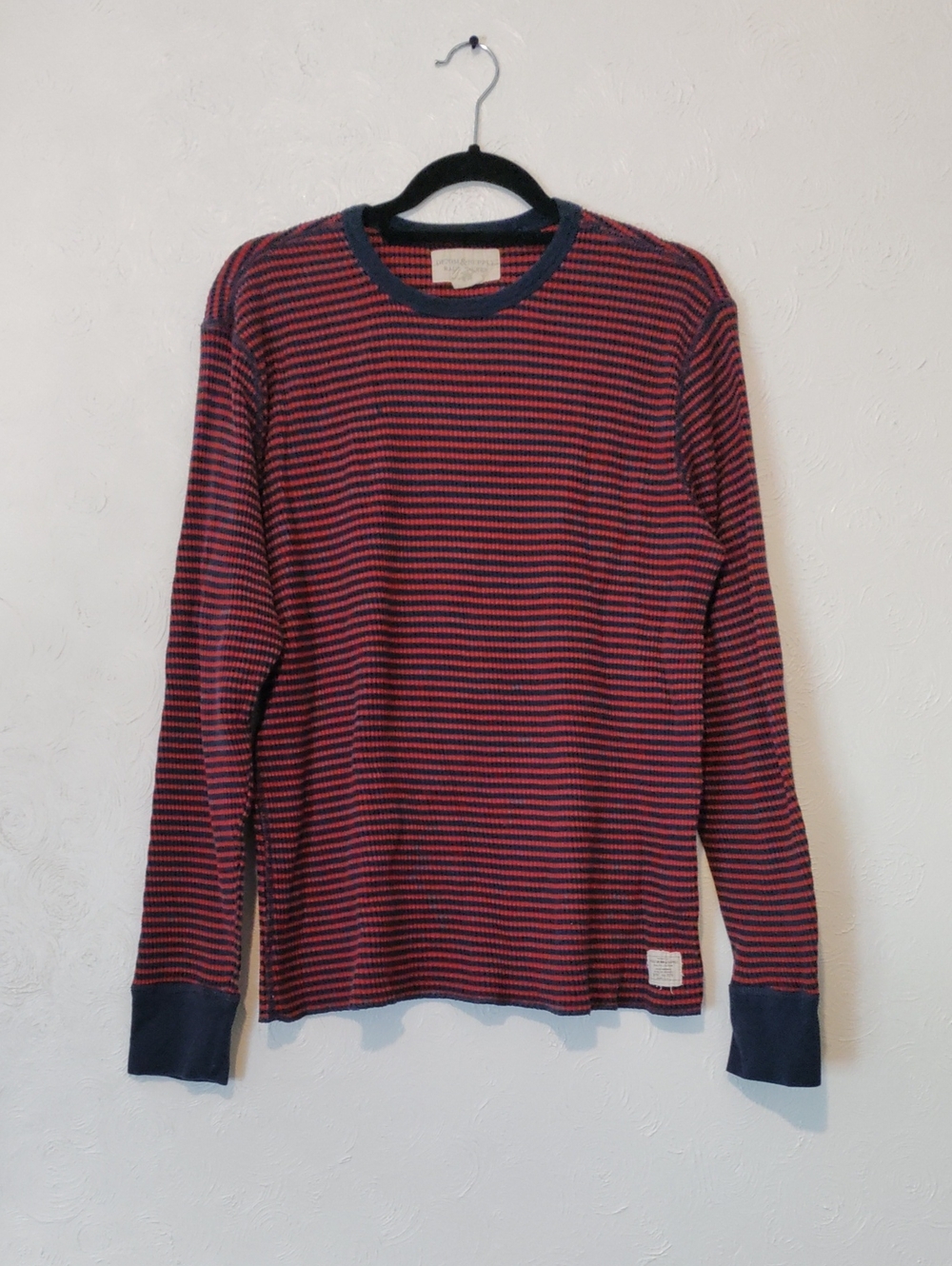 Denim & Supply Ralph Lauren Red & Navy Thin-Strip Long Sleeve Crew
